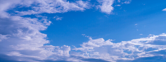 Banner Blue golden sky sunrise dramatic beautiful mountain. Blue sky white cloud cloudscape. Banner...