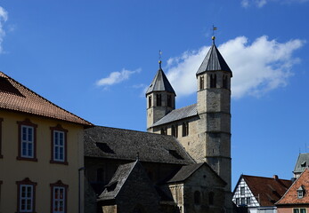 Fototapeta premium Historical Abbey in the Old Town of Bad Gandersheim, Lower Saxony