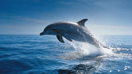 A Cheerful Dolphin Leaps In The Bright Sunlight