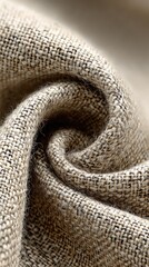 Close-up of swirled, textured beige fabric