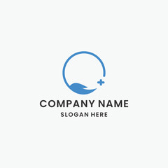 Hand medical logo style icon design template vector illustration