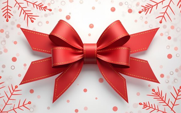 Red ribbons for black friday sale isolated on transparent background. Crossed ribbons. Snowflakes. Graphic elements. Vector illustration. High quality