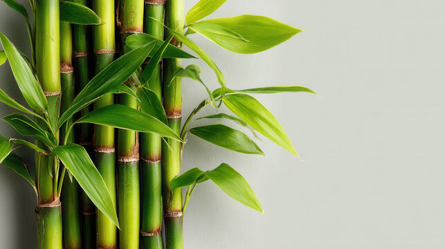 Fresh bamboo stalks create a vibrant backdrop for text, perfect for nature-themed designs or calming spaces in your home or office