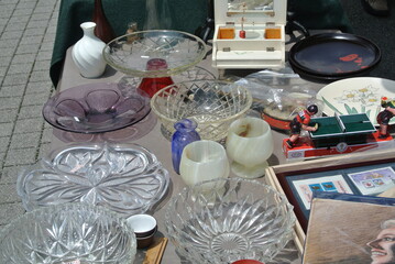 antique goods in flea market