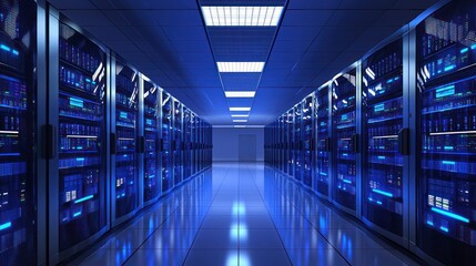 server rack in a data center