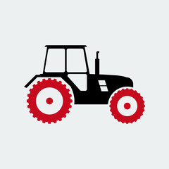 tractor vector icon, agricultural company logotype template, modern farm heavy vehicle