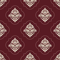 Elegant Seamless Damask Pattern – Vintage Ornamental Floral Background for Luxury Design and Home Decor