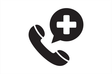Rescue and Emergency Contact Icon – Phone with Medical Cross Vector