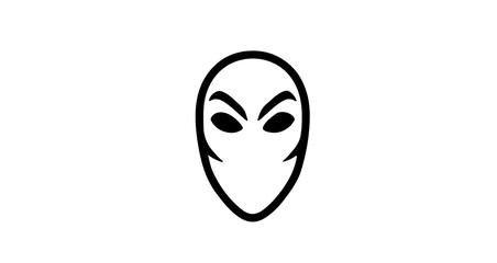 Fototapeta premium Halloween alien face illustration minimalist vector design for halloween spooky character and sci fi theme concept art vector