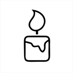 Blown candle icon isolated on white background from party collection. Trendy and modern Blowing candle icons Candle symbols for logos, web, apps, UI.