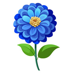  zinnia blue flower vector on-white