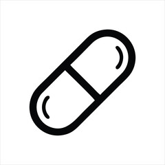 Capsule icon isolated on white background. Capsule icon in trendy design style. Capsule vector icon modern and simple flat symbol for web site, mobile, logo, app, UI.