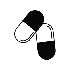 Capsule icon isolated on white background. Capsule icon in trendy design style. Capsule vector icon modern and simple flat symbol for web site, mobile, logo, app, UI.