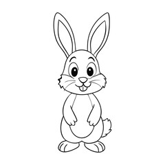 Adorable bunny rabbit vector coloring page featuring a cute fluffy bunny with big ears and sweet expression, perfect for kids’ fun, creativity, and relaxation.
