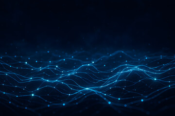 Abstract glowing blue digital network with connected data points