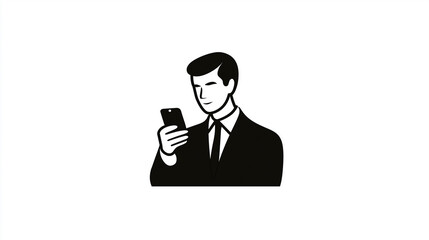 Businessman on Phone Icon for Communication, Work, Mobile Design