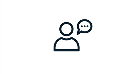 Person with Chat Bubble Icon for Social, Talk, Interaction Design