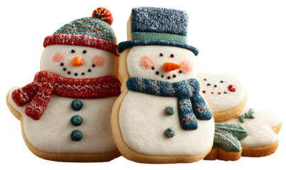 Snowman cookies and snowmen decorations,