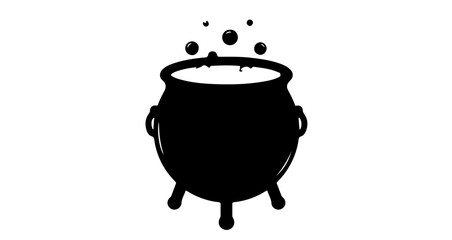 Halloween halloween cauldron clip art vector illustration of boiling potion for scary spooky season design element vector