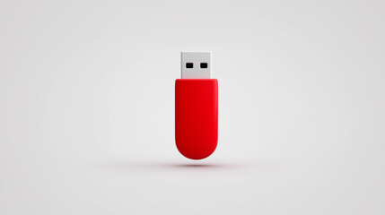 Red USB Drive 3D Model for Data, Storage, Tech Design