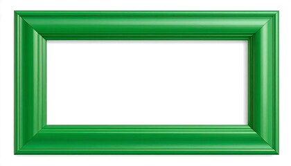 A vivid, emerald-green picture frame with a classic design sits against a plain white backdrop.