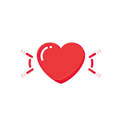 Cartoon Red Heart with Motion Lines, Love Concept