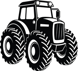 Tractor Silhouette Vector Illustration for Agriculture.