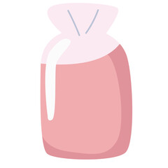 Simple pink candy in a bag, sweet dessert illustration, perfect for kids and food design projects.
