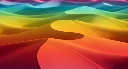 Colorful Abstract Wave of Vibrant Red, Blue, Green, and Yellow Fluid Design, Creating an Artistic Flowing Pattern of Colors