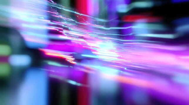 Abstract digital glitch pattern with soft neon colors, futuristic but not overwhelming