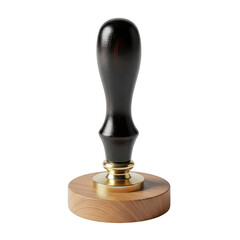 Vintage wax seal stamp with wooden handle isolated on transparent background