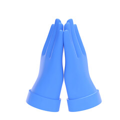 Serene blue praying hands icon symbolizing faith hope and spirituality