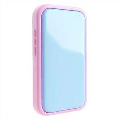 Clay smartphone icon pastel color, isolate background
