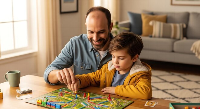 All Aboard for Fun: A Father and Son's Joyful Journey with a Favorite Board Game.