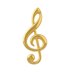 Obraz premium golden treble clef isolated