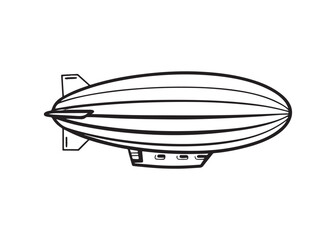 Silhouette of Airship Dirigible Zeppelin Blimp Vector Icon. © Silhouette Studio