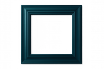 Classic dark teal picture frame with transparent background, ideal for displaying artwork or photographs