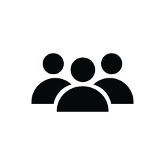 Minimalist Black Silhouette of a Team or User Group Symbol