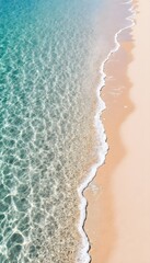 Gentle Ocean Wave Washing Sandy Beach Shore