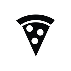 Minimalist Pizza Slice Silhouette Icon for Food Delivery Apps