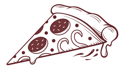 Delicious pepperoni pizza slice vector illustration for fast food menu and restaurant promotion concept