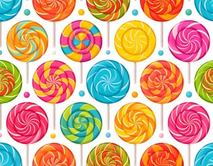 Colorful lollipop pattern with assorted colors