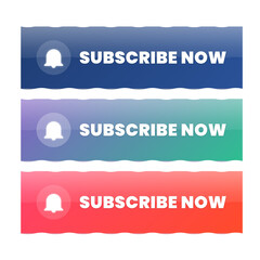 Get Notified Instantly: Subscribe Now Buttons with Bell Icons for Website, Blog, or Channel Notifications, Captivating Designs