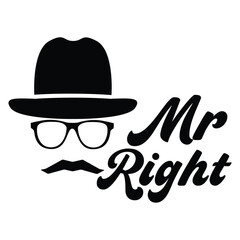 mr right valentine design element