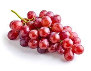 Fototapeta premium Red Grape Cluster, Isolated on White Background