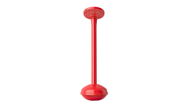 red 3d plunger on white background