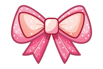 Fototapeta premium Charming pink polka dot bow perfect for festive decorations, gifts, and creative projects