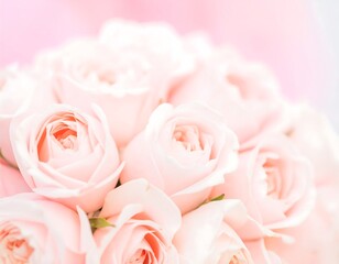 Pink roses bouquet, close-up view