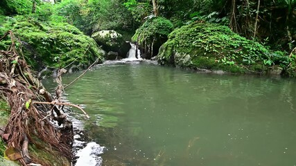 Serene Khot Nuea Waterfall in Lush Saraburi Jungle, Thailand