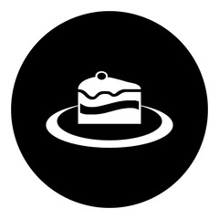 black and white illustration of cake icon